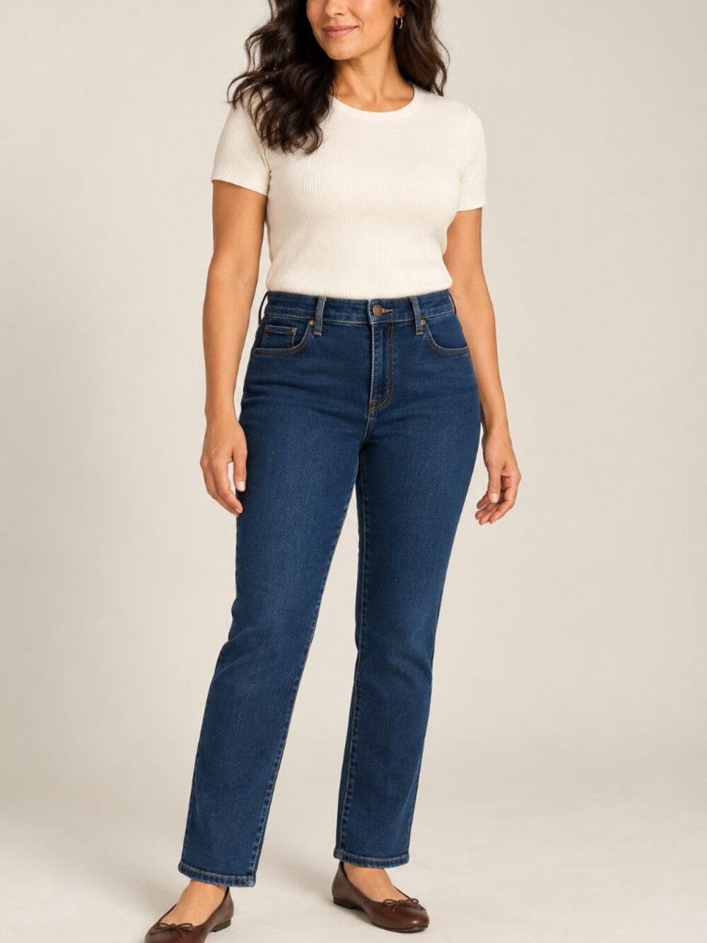 Chico's So Slimming Girlfriend Straight Leg Jeans Blue Size 1.5R Preppy Style